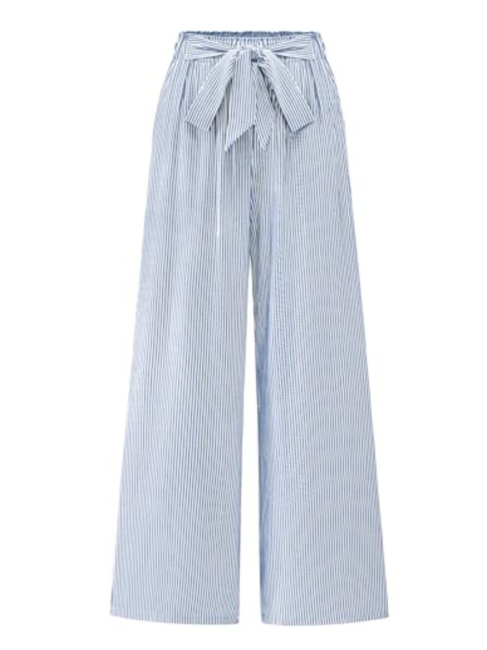 Women's Striped Wide Leg High Waist Tie Knot Palazzo Trousers